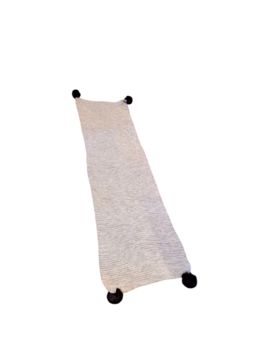 Women's loft Scarf, OS, Gray Pom corners